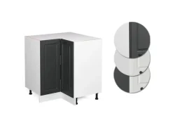 Vicco Eckunterschrank R-Line Anthrazit Landhaus/Weiß 76 cm ohne Arbeitsplatte* Eckregale