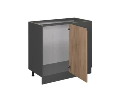 Vicco Eckunterschrank R-Line Goldkraft /Anthrazit 86 cm J-Shape ohne Arbeitsplatte