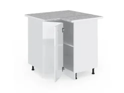 Vicco Eckunterschrank R-Line Küchen Eckschrank Hochglanz/ 76 cm AP Marmor
