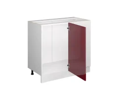Vicco Eckunterschrank R-Line Bordeaux Hochglanz/Weiß 86 cm ohne Arbeitsplatte