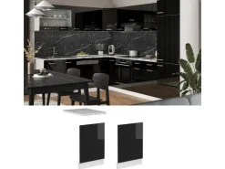 Vicco Frontblende R-Line Schwarz Hochglanz/Weiß 45 cm ohne Arbeitsplatte* Schränke