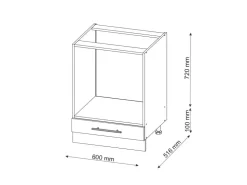 Vicco Herdumbauschrank Fame-Line Grün-Gold Landhaus/Anthrazit 60 cm ohne Arbeitsplatte* Schränke