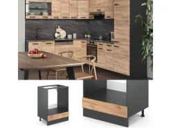 Vicco Herdumbauschrank R-Line Goldkraft /Anthrazit 60 cm ohne Arbeitsplatte