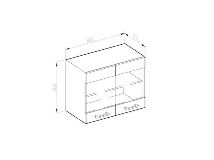 Vicco Küchenglasschrank R-Line Glashängeschrank Goldkraft /Anthrazit 60 cm