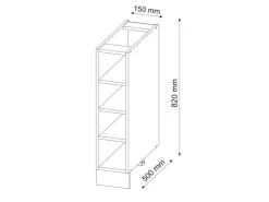 Vicco Küchenregal Fame-Line Offener Küchenschrank 15 cm ohne Arbeitsplatte