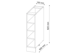 Vicco Küchenregal Fame-Line Offener Küchenschrank / 15 cm ohne Arbeitsplatte