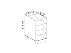 Vicco Küchenregal R-Line Offener Küchenschrank 30 cm ohne Arbeitsplatte* Schränke