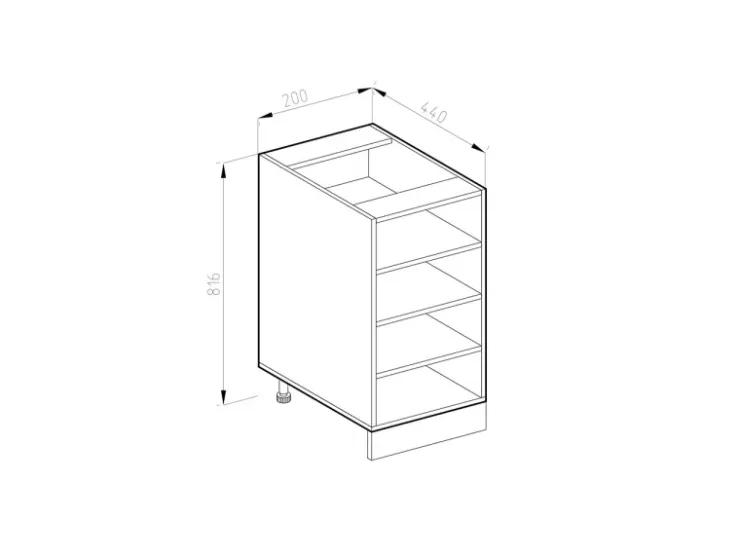 Vicco Küchenregal R-Line Offener Küchenschrank / 20 cm ohne Arbeitsplatte* Regal Weiß|Schränke