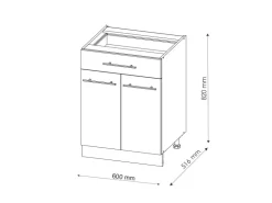 Vicco Küchenunterschrank Fame-Line Grün-Gold Landhaus/Anthrazit 60 cm mit Schublade ohne Arbeitsplatte* Schränke