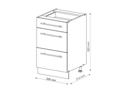 Vicco Küchenunterschrank Fame-Line Hochglanz/ 50 cm ohne Arbeitsplatte