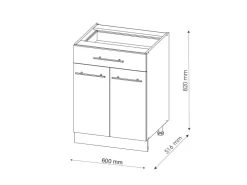 Vicco Küchenunterschrank Fame-Line Hochglanz/ 60 cm mit Schublade ohne Arbeitsplatte* Schränke