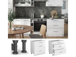 Vicco Küchenunterschrank Fame-Line Hochglanz/ 80 cm mit 3 Schubladen ohne Arbeitsplatte* Schränke