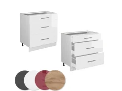 Vicco Küchenunterschrank Fame-Line Hochglanz/ 80 cm mit 3 Schubladen ohne Arbeitsplatte* Schränke
