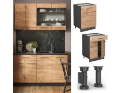 Vicco Küchenunterschrank Fame-Line Goldkraft /Anthrazit 60 cm mit Schublade ohne Arbeitsplatte