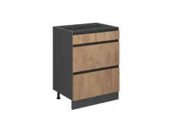 Vicco Küchenunterschrank R-Line Goldkraft /Anthrazit 60 cm J-Shape mit Schubladen ohne Arbeitsplatte* Schränke