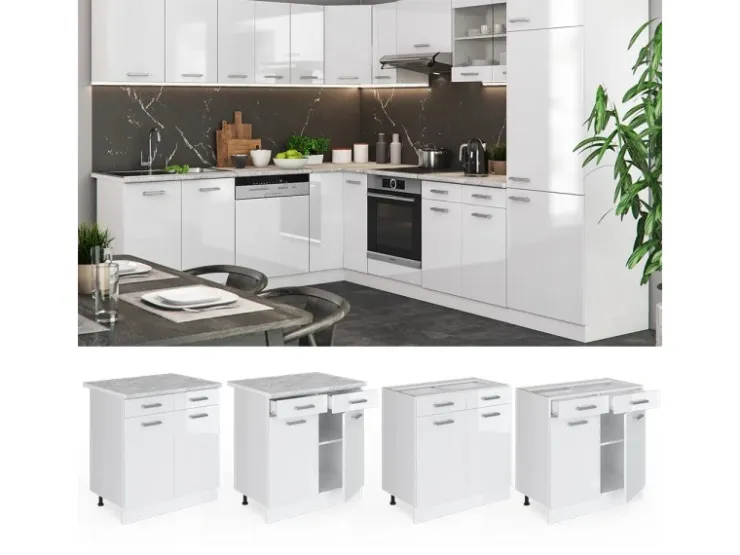 Vicco Küchenunterschrank R-Line Hochglanz/ 80 cm ohne Arbeitsplatte* Schränke