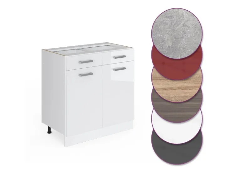 Vicco Küchenunterschrank R-Line Hochglanz/ 80 cm ohne Arbeitsplatte* Schränke