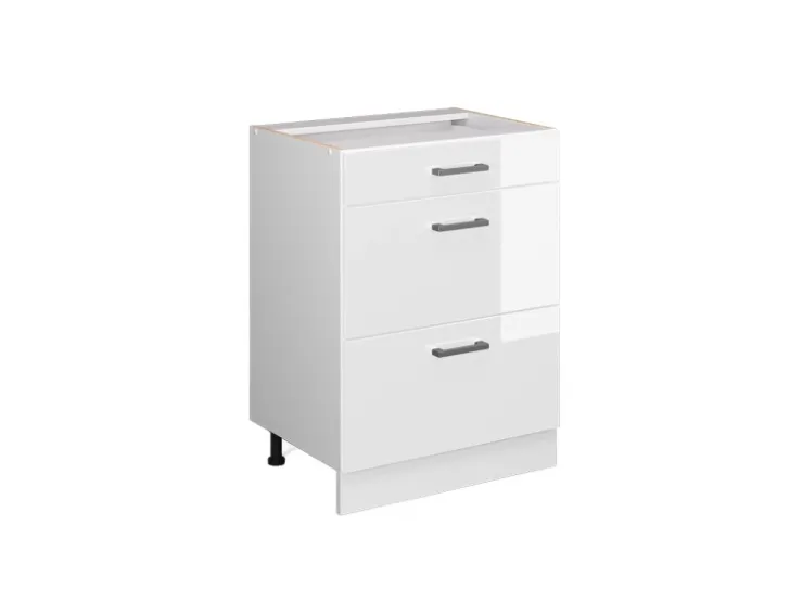 Vicco Küchenunterschrank R-Line Hochglanz/ 60 cm mit Schubladen ohne Arbeitsplatte