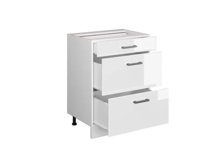 Vicco Küchenunterschrank R-Line Hochglanz/ 60 cm mit Schubladen ohne Arbeitsplatte
