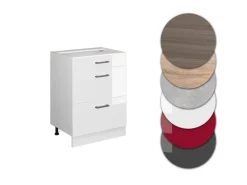 Vicco Küchenunterschrank R-Line Hochglanz/ 60 cm mit Schubladen ohne Arbeitsplatte