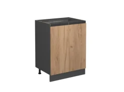Vicco Küchenunterschrank R-Line Goldkraft /Anthrazit 60 cm J-Shape ohne Arbeitsplatte