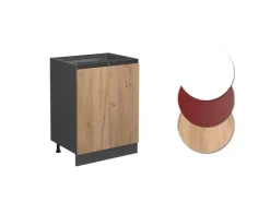 Vicco Küchenunterschrank R-Line Goldkraft /Anthrazit 60 cm J-Shape ohne Arbeitsplatte