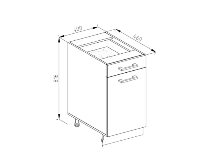 Vicco Küchenunterschrank R-Line Goldkraft /Anthrazit 40 cm ohne Arbeitsplatte* Schränke