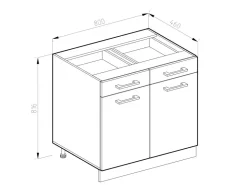 Vicco Küchenunterschrank R-Line Landhaus/ 80 cm ohne Arbeitsplatte