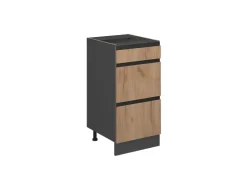 Vicco Küchenunterschrank R-Line Goldkraft /Anthrazit 40 cm J-Shape mit Schubladen ohne Arbeitsplatte