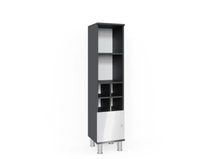 Vicco Midischrank Fynn Hochglanz/Anthrazit 30 x 131 cm Kleine Tür* Möbelserien