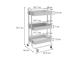 Vicco Rollregal Tron Rollbare Küchen-Minibar 46x79 cm