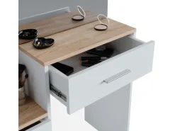Vicco Schminktisch Conrada Weiß/Sonoma/Sonoma 36 cm mit LED Beleuchtung und Hocker* Hocker