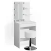 Vicco Schminktisch Isabelle Weiß 60 cm mit LED Beleuchtung und Hocker