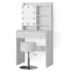 Vicco Schminktisch Laura Weiß 70 cm mit LED Beleuchtung und Hocker* Hocker