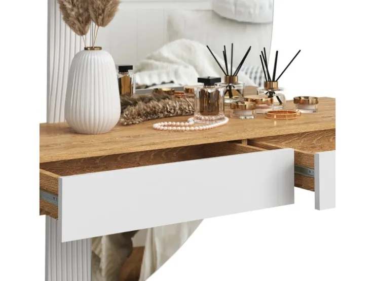 Vicco Schminktisch Melisa /Eiche 120 cm mit LED Beleuchtung