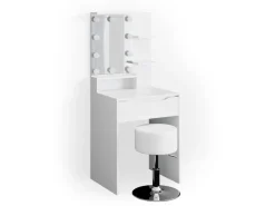 Vicco Schminktisch Ruben Weiß 60 cm mit LED Beleuchtung und Hocker* Hocker