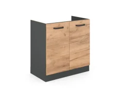 Vicco Spülenunterschrank R-Line Goldkraft /Anthrazit 80 cm ohne Arbeitsplatte