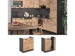 Vicco Spülenunterschrank R-Line Goldkraft /Anthrazit 80 cm ohne Arbeitsplatte