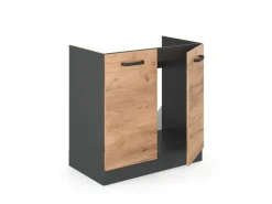 Vicco Spülenunterschrank R-Line Goldkraft /Anthrazit 80 cm ohne Arbeitsplatte