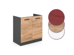 Vicco Spülenunterschrank R-Line Goldkraft /Anthrazit 80 cm ohne Arbeitsplatte