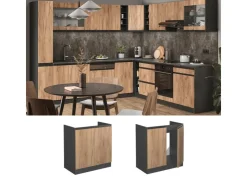 Vicco Spülenunterschrank R-Line Goldkraft /Anthrazit 80 cm J-Shape ohne Arbeitsplatte* Schränke