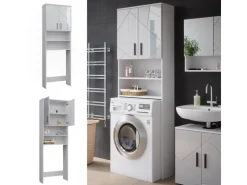 Vicco Waschmaschinenschrank Irma Hochglanz/ 64 x 191 cm Badezimmerschrank für die Waschmaschine