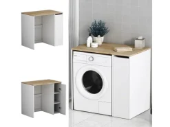 Vicco Waschmaschinenschrank Viktor Weiß 94 x 89 cm mit 3 Fächer* Sideboards