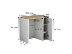 Vicco Waschmaschinenschrank Viktor Weiß 94 x 89 cm mit 3 Fächer* Sideboards