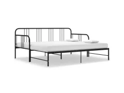 vidaXL Ausziehsofa Bettgestell Schwarz Metall 90x200 cm Modell 2650960* Betten|Sofas