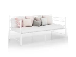 vidaXL Ausziehsofa Bettgestell Weiß Metall 90x200 cm Modell 5650979* Betten