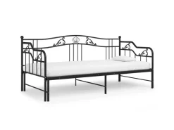 vidaXL Ausziehsofa Bettgestell Schwarz Metall 90x200 cm Modell 4650972* Betten