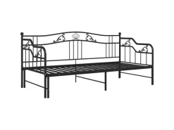 vidaXL Ausziehsofa Bettgestell Schwarz Metall 90x200 cm Modell 4650972* Betten