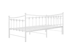 vidaXL Ausziehsofa Bettgestell Weiß Metall 90x200 cm Modell 2650967