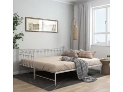 vidaXL Ausziehsofa Bettgestell Weiß Metall 90x200 cm Modell 2650967